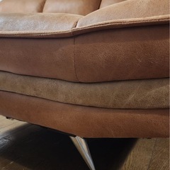 ブラウン スエード調 L字型ソファ