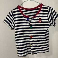 ボーダー　#トップス 半袖  95cm