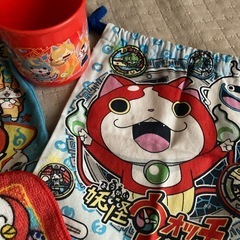 妖怪ウォッチ　給食袋、お箸とコップ、ハンカチの画像