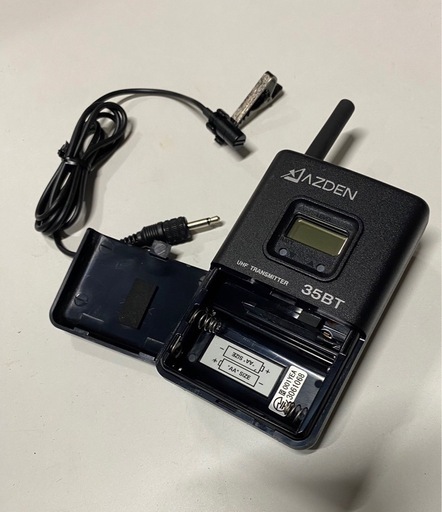 A465◆AZDEN 35BT アツデン B帯域ワイヤレストランスミッター 送信機 動作確認済・中古