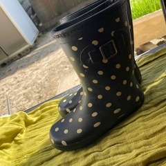 kids　20センチ　長靴　レインシューズ　水玉柄の画像