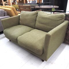 ツーシーターソファ　グリーン　リユース品　価格　16,500円