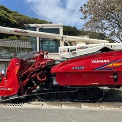 ヤンマー　5条刈り コンバイン 58馬力 キャビン　オーガ グレンタンク 1300L パワステ　エコモード　UFO こぎ深さ自動 FDS HST 無段変速カッター　ディーゼル　カルテット　稲刈 脱穀 エアコン　ラジオ　五条　簡易始動動画ありの画像