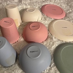 Francfranc 食器セット（赤・青・白）皿・カップ・ボウル...