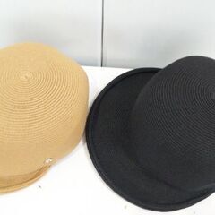 ❤️👒ペーパー素材の帽子(キャップ)2個セット👒❤️ぼうし・ペーパーキャップ・麦わら帽子・レディース・cap・日除け・日よけ・UV・小物・遮光99%・UPF50+・紫外線対策の画像