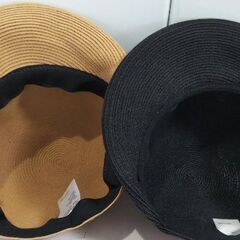 ❤️👒ペーパー素材の帽子(キャップ)2個セット👒❤️ぼうし・ペーパーキャップ・麦わら帽子・レディース・cap・日除け・日よけ・UV・小物・遮光99%・UPF50+・紫外線対策の画像