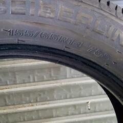 【お値下げしました！走行距離数百キロとわずか！！】155/65R14ノーマルタイヤの画像
