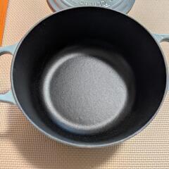 【新品・未使用品】ル・クルーゼ 両手鍋 20cm シー・ブルー オシャレ の画像