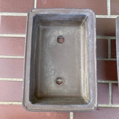 盆栽鉢　3鉢セット　う泥四角鉢の画像