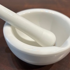 磁製 乳鉢 乳棒 外径9cm 1セット 中古品