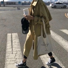 新品未使用 韓国スタイル ロングコート トレンチコート スプリングコートの画像