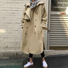 新品未使用 韓国スタイル ロングコート トレンチコート スプリングコートの画像