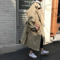 新品未使用 韓国スタイル ロングコート トレンチコート スプリン...
