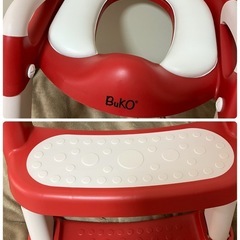 受け渡し予定者様あり★美品★補助便座 子供 トイレ 踏み台 折りたたむ トイレトレーナー ステップ式  赤ちゃん おまる トイレトレーニング 5段階高さ調整 すべり止め 収納可能 コンパクト 幼児用便座 クッション付き 男の子 女の子の画像