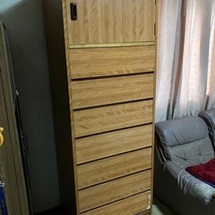 上開き1ドア7段引出し収納家具 