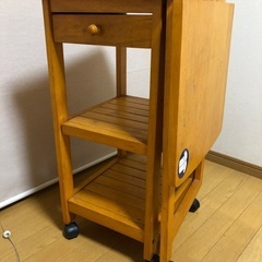木製　キッチン収納ワゴン　折りたたみの画像