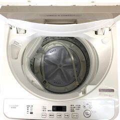 25C175_ジB SHARP シャープ 4.5kg全自動洗濯機 ES-GE4D-C 2020年製 洗濯機 一人暮らし 単身 現状品 中古 の画像