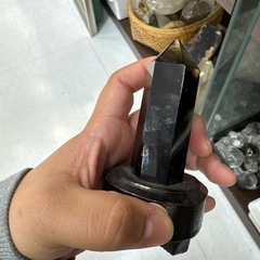 モリオン 六角柱 ポイント 天然石 パワーストーン 台座付き 置物 モリオン 六角柱 ポイント 天然石 パワーストーン 台座付き 置物
