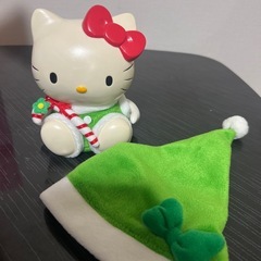 緑　キティ　クリスマス貯金箱の画像