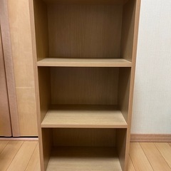 ウッド調　3段カラーボックスの画像
