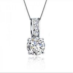 j→→→m43-6/ブリリアントカット大粒ダイヤモンドＣＺラウンドパヴェペンダント＆ピアス２点セットの画像