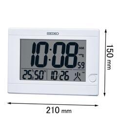 ★両用★セイコークロック 置掛時計 電波 白 デジタル SQ447Wの画像