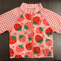 【ベビー用品】水着 90 女の子 赤ちゃん ピンク いちご 夏