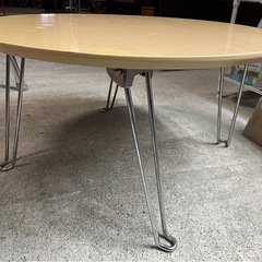 ニトリ　NITORI　丸テーブル　テーブル　ローテーブル　折りたたみ　座卓　一人暮らし　新生活　天板木製　中古品　③の画像
