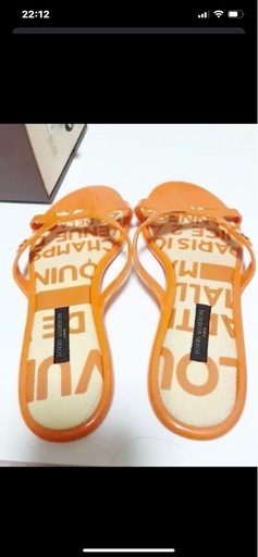 ルイヴィトン ビーチサンダル 37 レディース オレンジ×アイボリー