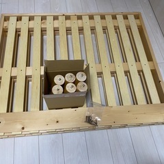 【美品】定価約¥20,000-　BANON セミダブルベッド フレーム　すのこベッド の画像