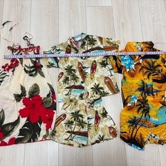 キッズベビー 18M(80cm)半袖アロハシャツとショートパンツセットの画像