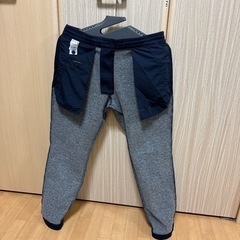 【美品】グローバルワーク 裏起毛 ストレッチ パンツ ネイビーメンズ Lサイズの画像