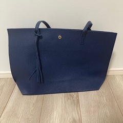 未使用　トートバッグ　ネイビーブルー　の画像