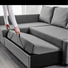 ①IKEA friheten ソファベット グレー 最終値下げの画像