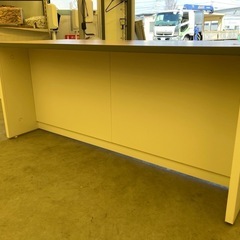 【OF-7】美品 ビジネスカウンター 横幅160cm　ローカウンター 商談デスク 対面式 パソコンテーブル スチールデスク　検)事務机　オフィス チェア　会議 椅子　ロッカー　ミーティングテーブル　応接ソファ 店舗 事務所 什器　書庫 本棚 ラック デスク スチール 美品多数 格安 【中古オフィス家具】の画像