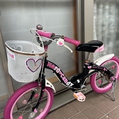 子供　女の子自転車　16インチ　補助輪付き