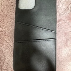 iPhone13mini用携帯カバー　本革調黒色