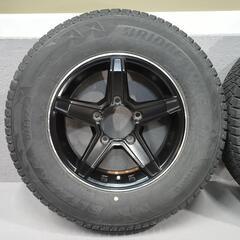 ジムニー シエラ JB74 ブリヂストン ブリザック DM-V2 195/80R15 15インチ スタッドレス タイヤ アルミ ホイール4本セット レアマイスター PREMIX プレミックス エステラ(マットブラック/リムポリッシュ) R15 5.5J+5の画像