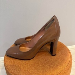 DIANA ブラウン オープントゥ ハイヒール　21.5cmの画像