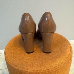 DIANA ブラウン オープントゥ ハイヒール　21.5cmの画像