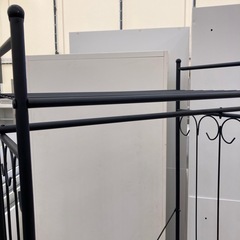 【kj117】人気廃盤 ニトリ ワードローブ ハンガーラック アイアン チェルシーブラック コート掛け 衣類 小物収納 　検)一人暮らし　ファミリー　冷蔵庫　洗濯機　オフィス　事務　テーブル　ラック　収納　家具　ソファ ダイニング 食器棚 キッチンの画像