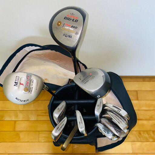 ゴルフセット WILLIE WOOD キャディーバッグ 8型 6分割 HONMA SUPER BIG-LB TITUN 260 ドライバー 1番 10.5° テーラーメイド A1000 Titanium ウッド 4番 18°  MORRIS GOLF ウッド 5番 AIR-FLOW 15-5PH JM-71 marguis SWEET SPOT アイアン 3番 4番 5番 6番 7番 8番 9番 norManDY DYNAFLEX ウェッジ P ピッチング YONEX REKIN SUPER ウェッジ ア