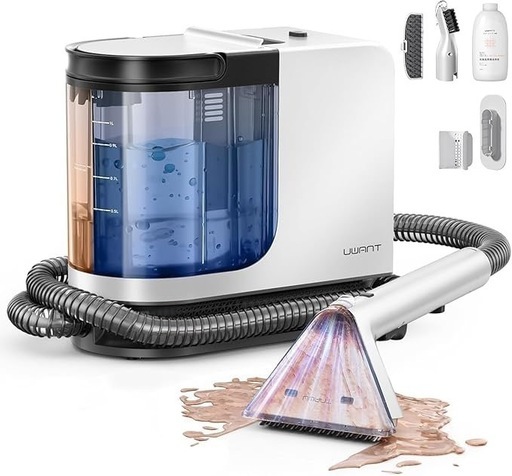 布洗浄機 12KPa 強力吸引力 2-in-1 大容量水タンク 電動洗浄機 カーペットクリーナー 自動クリーニング ソファクリーナー 布製品/ファブリック/マットレス/ペット用シート/車内/ソファ/ぬいぐるみ/カーペット/掃除用品 （B300 黒白カラー）