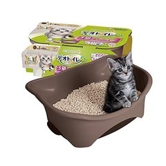 デオトイレ 猫用トイレ　子猫~5kgの成猫用 ツートンブラウン