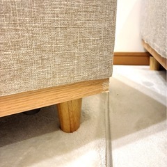 ソファ 一人掛け 1.5人掛け 北欧 ソファー 1人掛け ロータイプ アームレス 幅90cm ローソファー 滑り止め おしゃれ 簡単組み立て フルカバーリング モダン シンプル リビング 1P オットマン 洗えるの画像