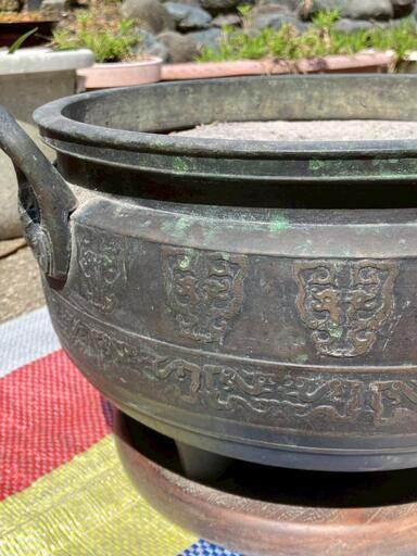 青銅の火鉢 コレクション 青銅火鉢 手炙り 大型
