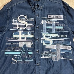 HARDY AMIES SPORT 半袖デニムシャツ LL 半袖デニムジャケットの画像