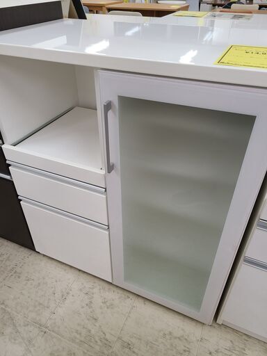 ニトリ キッチンミドルボード レンジ台 食器棚 エナメルホワイト J9236NITORIニトリミドルレンジボードキュリー290MRBホワイト
