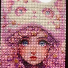 障害者アート　ダイヤモンドアート完成品の画像