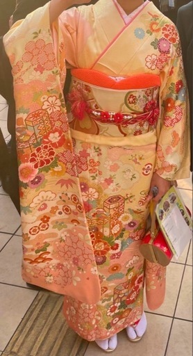 オレンジ振袖フルセット